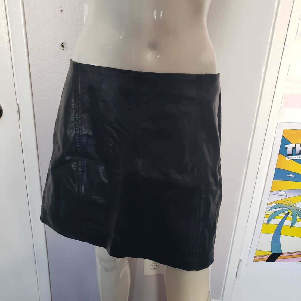 Black Leather Mini Skirt